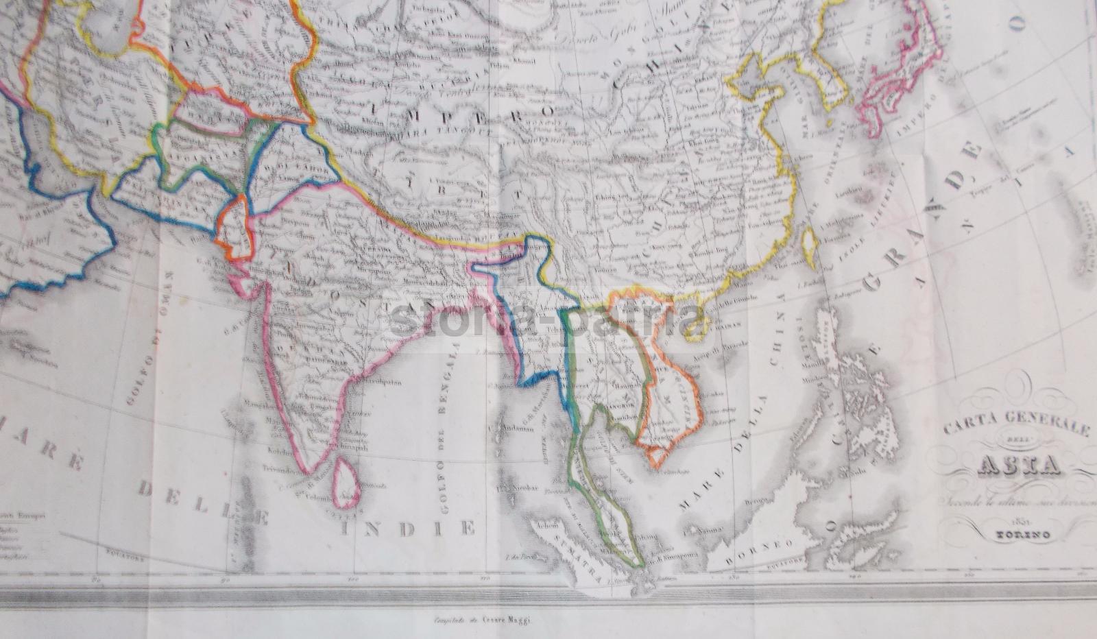 Antica Cartografia, Europa, Turchia, Arabia, Asia, India, Cina, Siam, Giappone, Russia immagine 2