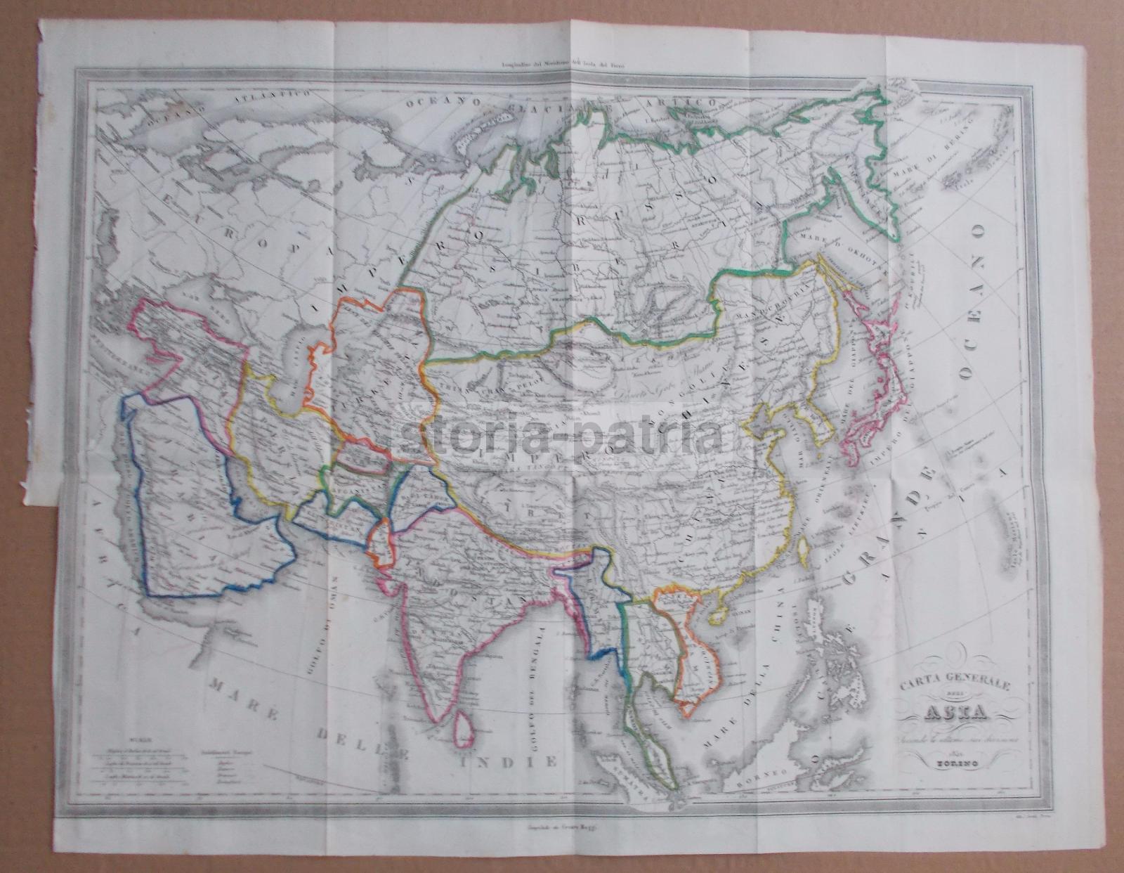 Antica Cartografia, Europa, Turchia, Arabia, Asia, India, Cina, Siam, Giappone, Russia immagine 5