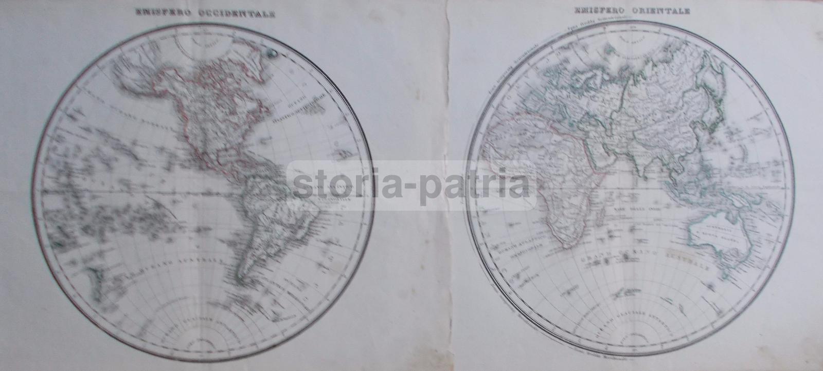 Antica Cartografia, Mappamondo, Europa, Asia, Americhe, Australia, Oceania, Africa, Polo immagine 2
