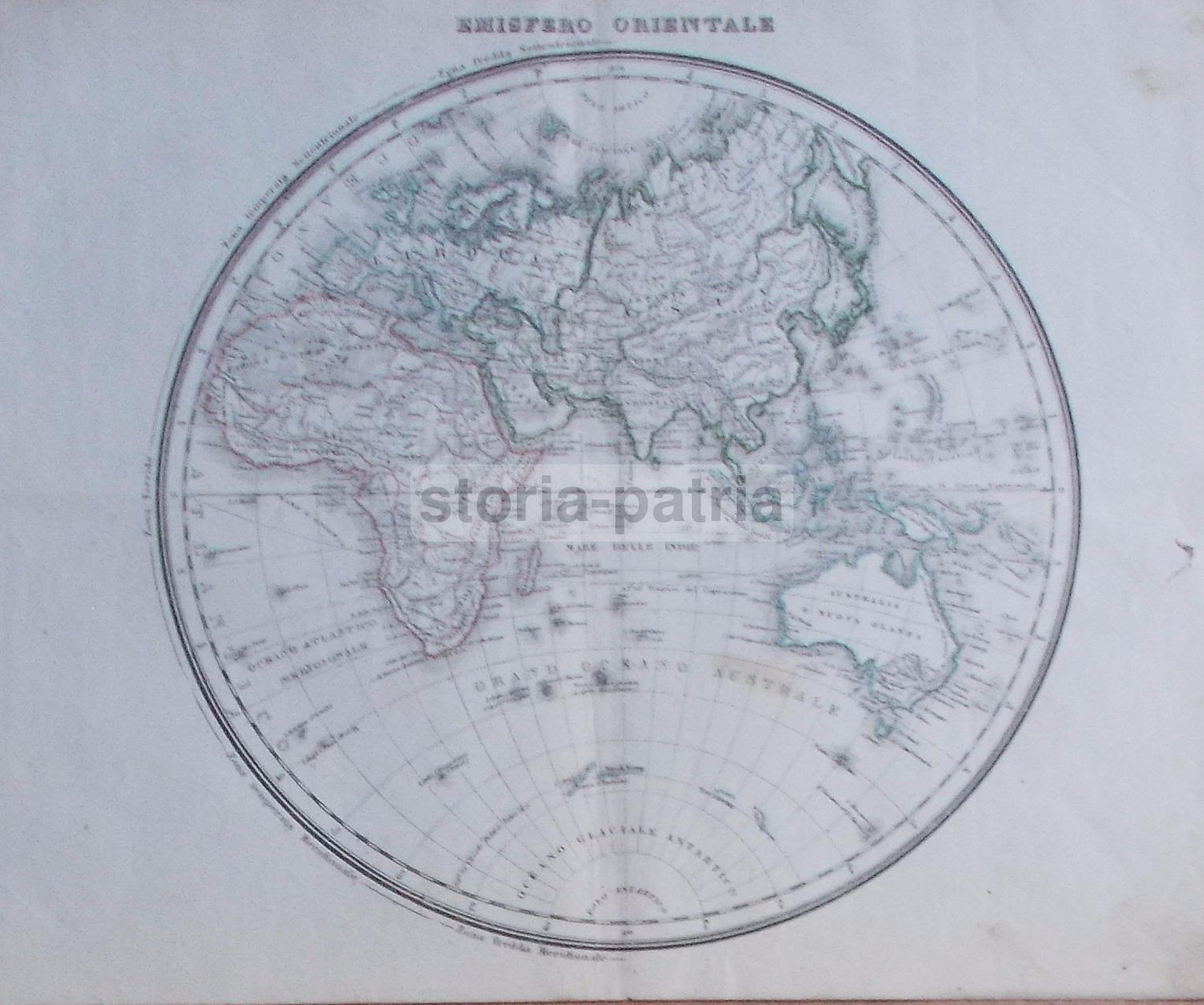Antica Cartografia, Mappamondo, Europa, Asia, Americhe, Australia, Oceania, Africa, Polo immagine 3