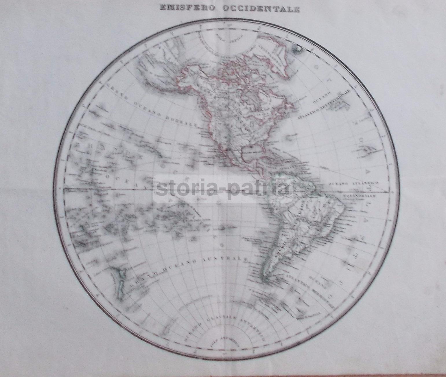 Antica Cartografia, Mappamondo, Europa, Asia, Americhe, Australia, Oceania, Africa, Polo immagine 5