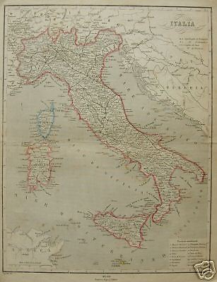 Antica Mappa Dellitalia, Meridione, Rete Viaria, 800 immagine 1