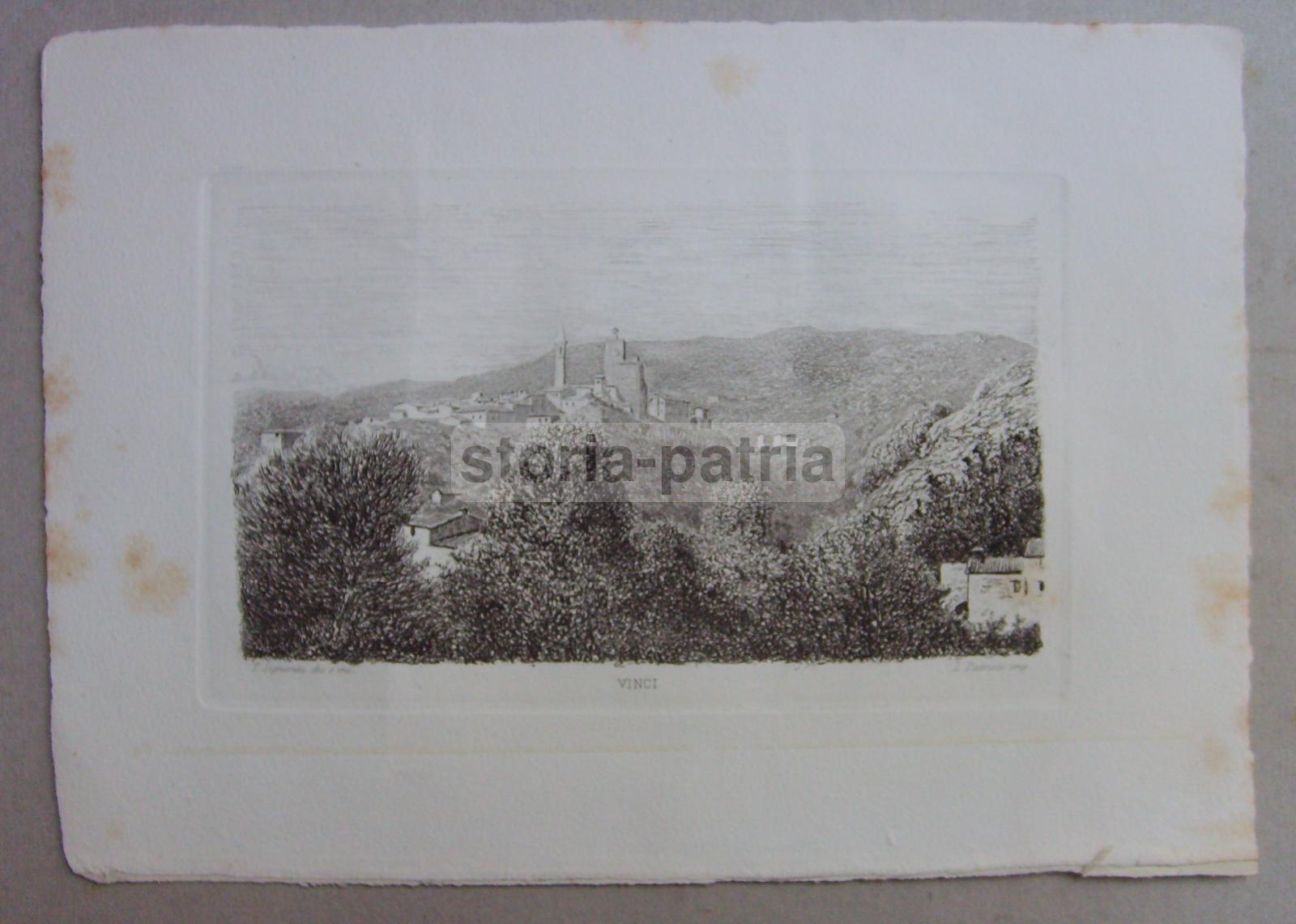 Arte Italiana Dell800, Toscana, Veduta Di Vinci, Telemaco Signorini, Incisione 800 immagine 2