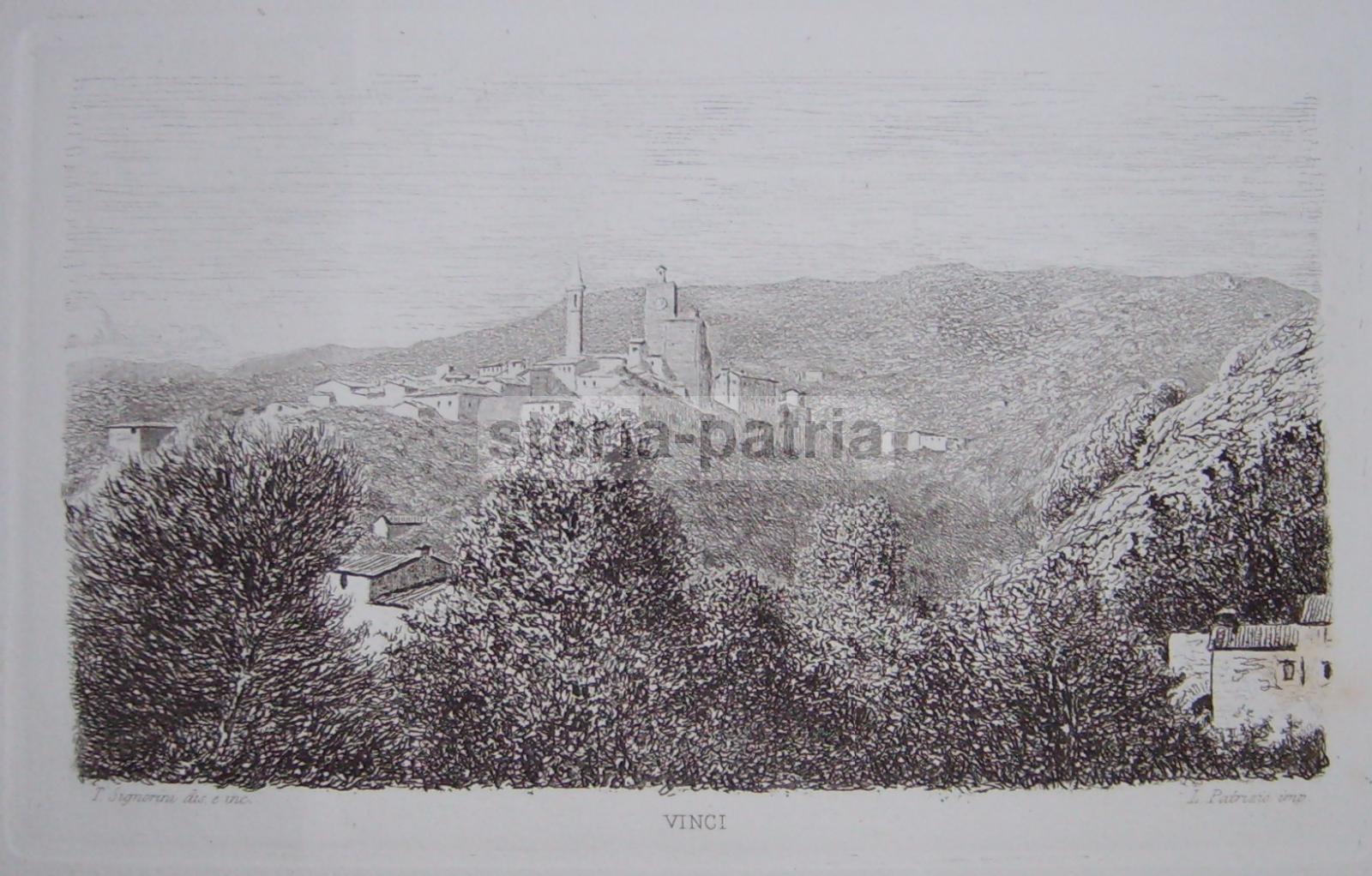 Arte Italiana Dell800, Toscana, Veduta Di Vinci, Telemaco Signorini, Incisione 800 immagine 3