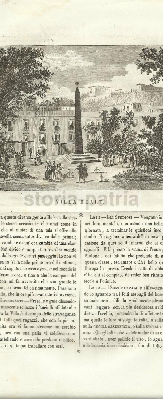 Campania, Antica Animata Veduta, Villa Reale, Piazza Con Obelisco, Giochi Di Bimbi immagine 2