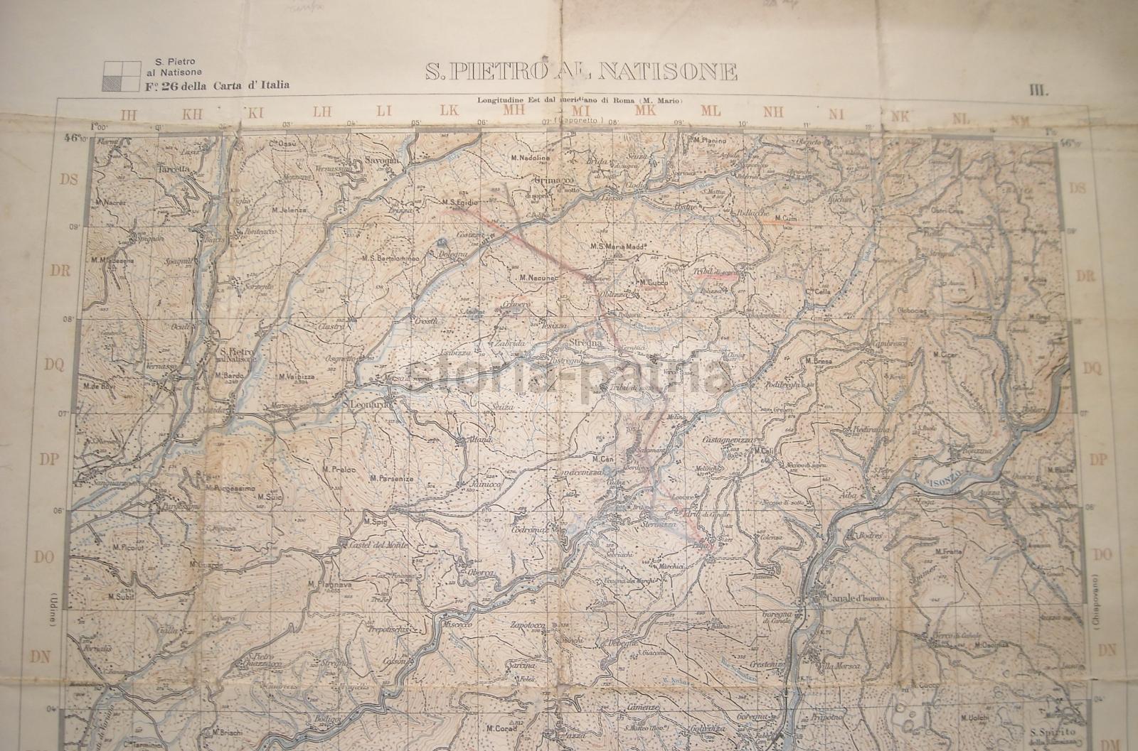 Cartografia d'Epoca, S Pietro Al Natisone, Isonzo, S Martino Quisca, Grimacco, 1929 immagine 3