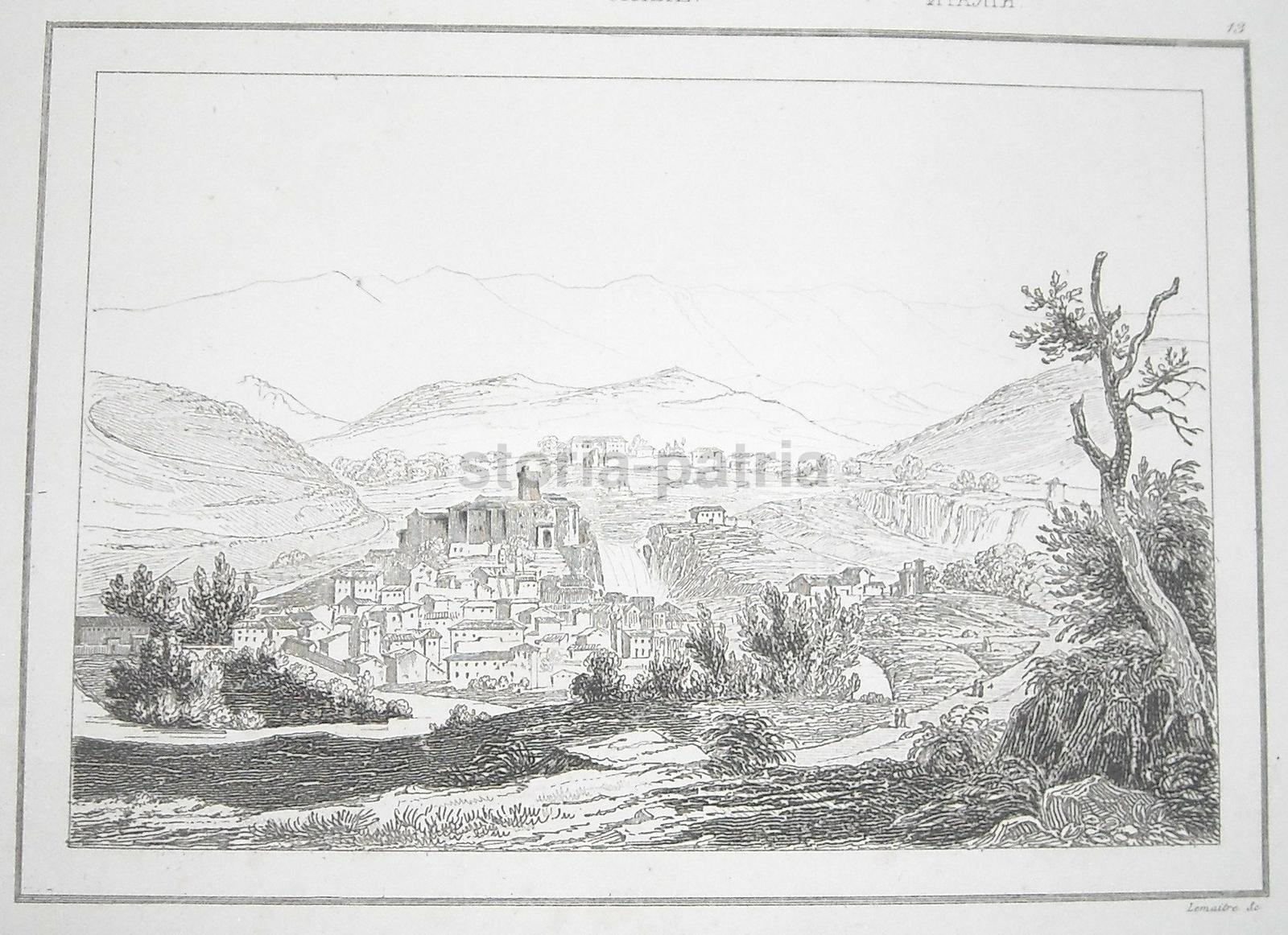 Isola Di Sora, Bella Veduta Panoramica, Antica Incisione Dell800, Decorativa, Paese immagine 3