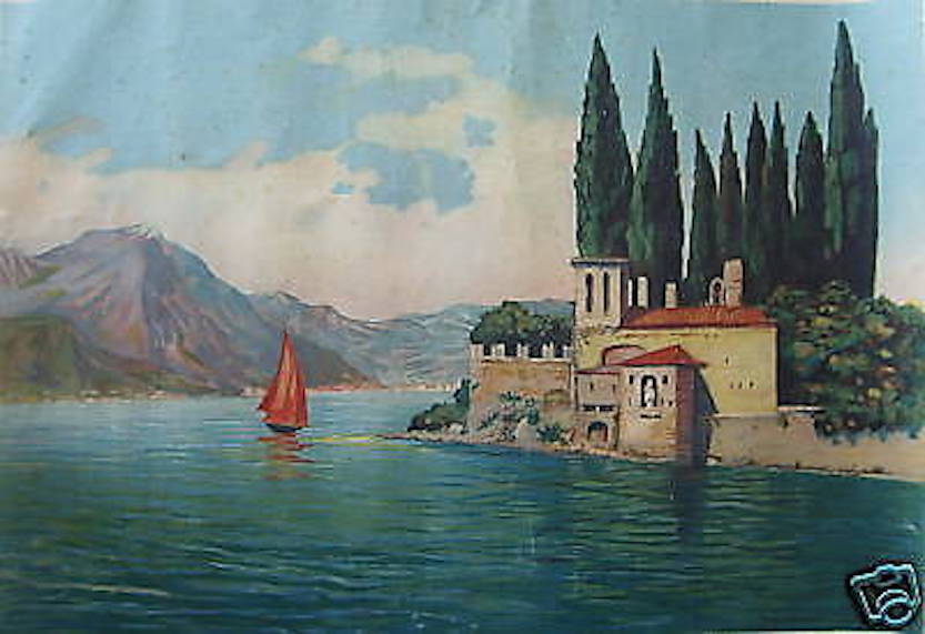 Lago Di Garda, San Vigilio, Bella Veduta d'Epoca, A Colori, Decorativa, Da Collezione immagine 1