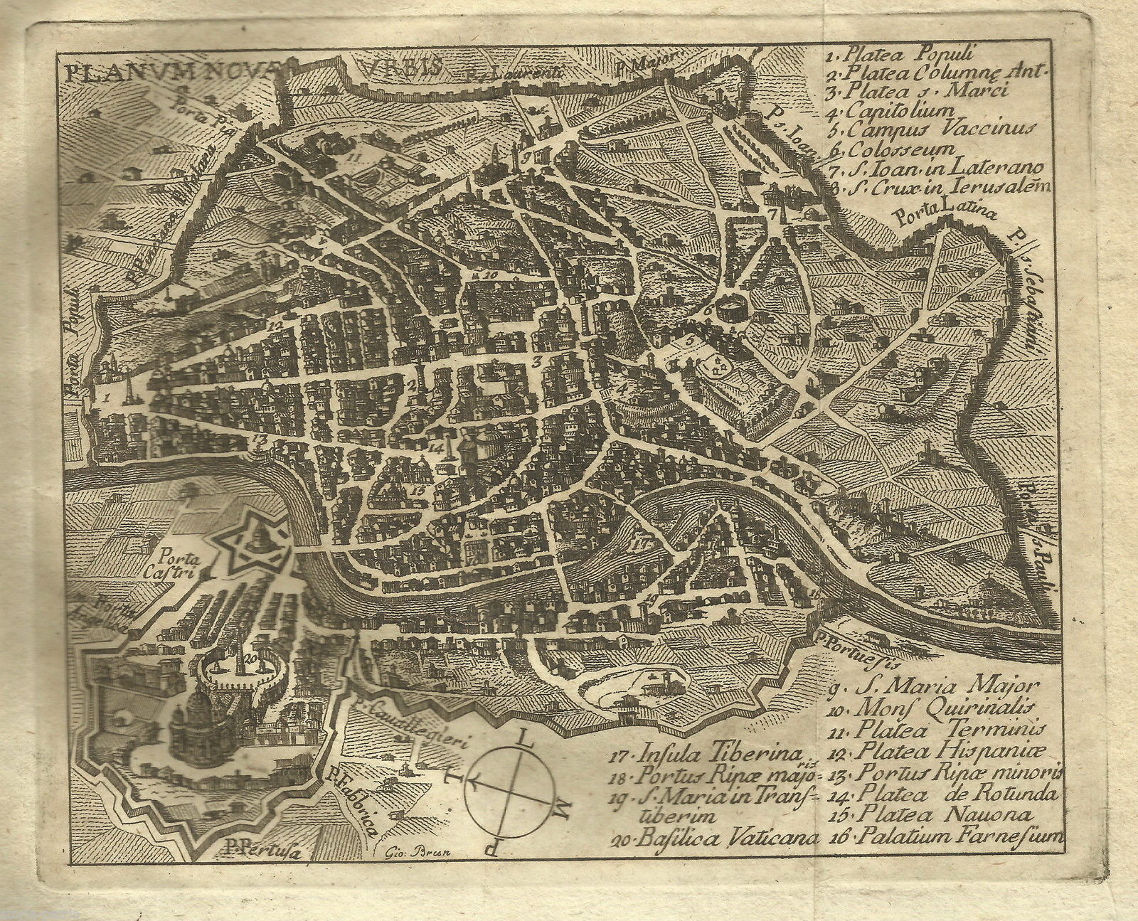 Lazio, Roma, Vaticano, Tevere, Isola Tiberina, Colosseo, Porte, Campo Vaccino, Mappa immagine 1