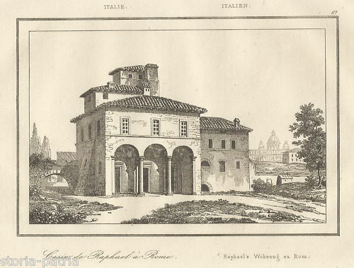 Lazio, Roma, Veduta Dell800, Casa Di Raffaello, d'Epoca immagine 1