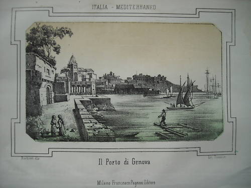 Liguria, Genova, Ampia Veduta Portuale, Animata, Lito 800 immagine 1