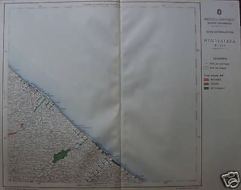 Marche, Senigallia, Cartografia Idrografica, d'Epoca, Rara immagine 1