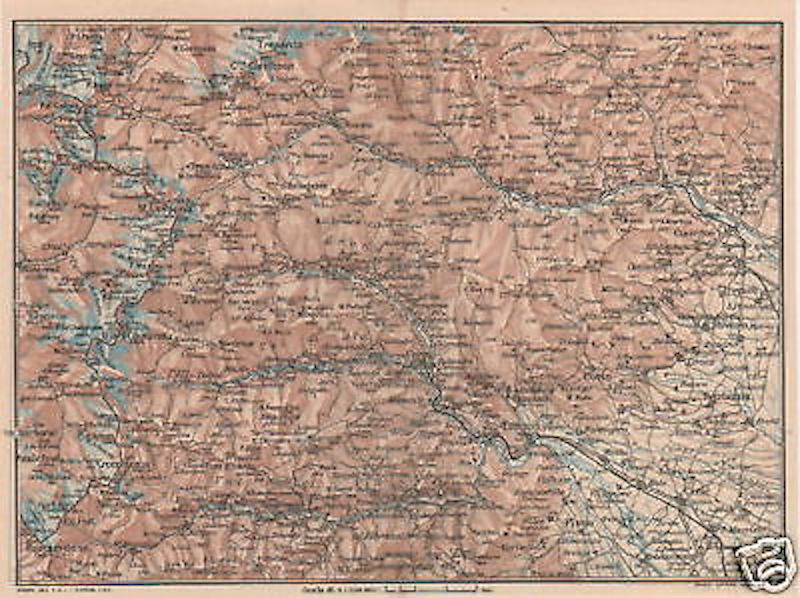Piemonte, Valle Dellorco, Valli Di Lanzo, Cartografia Locale, Viabilita, d'Epoca immagine 1