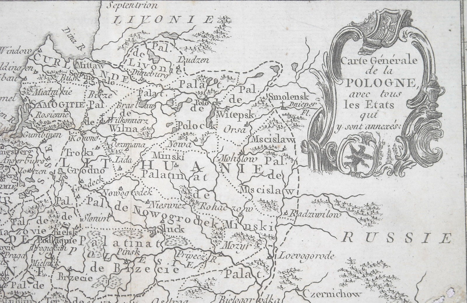 Polonia, Ungheria, Russia, Baltico, Lituania, Smolensk, Kiowie, Livonia, Antica Mappa immagine 2