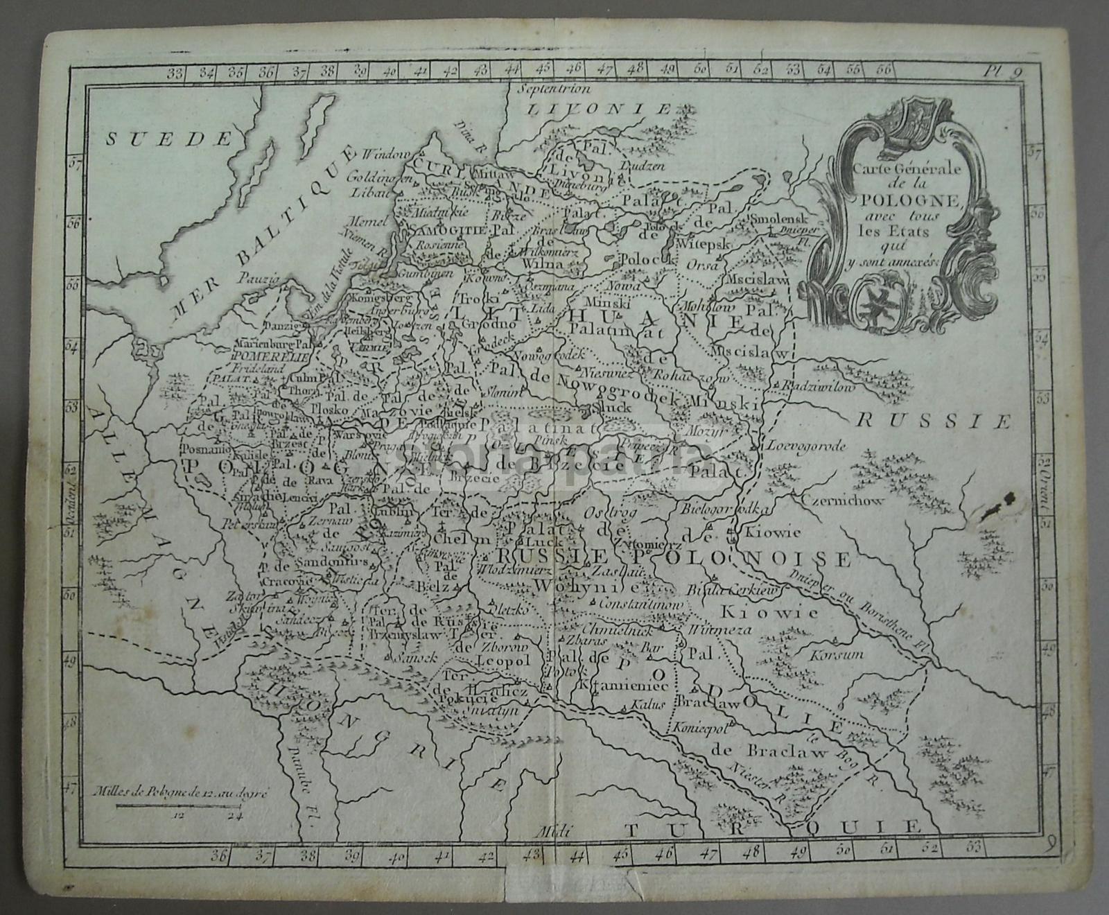 Polonia, Ungheria, Russia, Baltico, Lituania, Smolensk, Kiowie, Livonia, Antica Mappa immagine 3