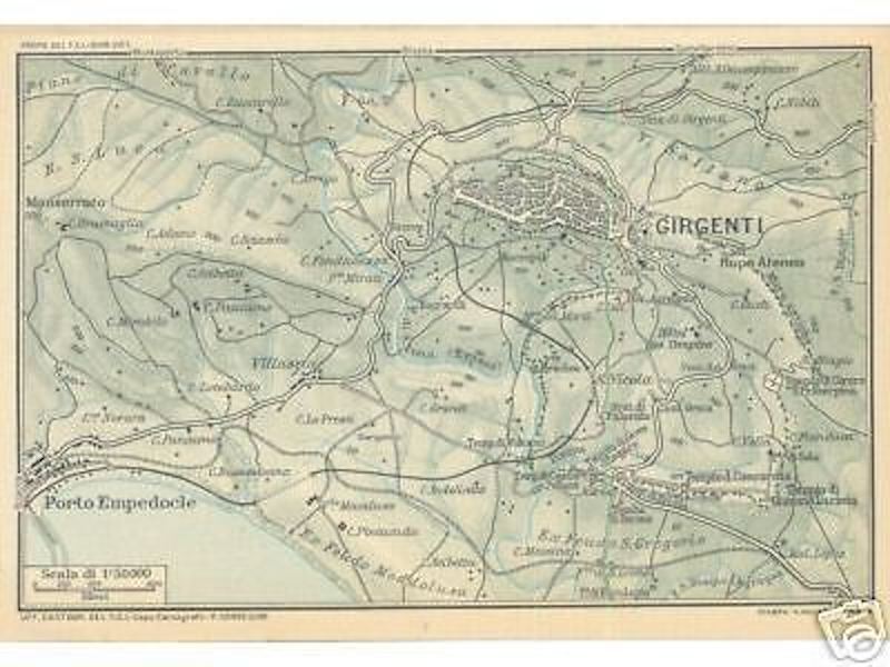 Sicilia, Girgenti, Templi, Porto Empedocle, Topografia, Rara immagine 1